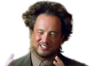 Ancient Aliens Guy meme character PNG with transparent background