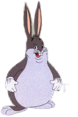 Big Chungus meme character PNG with transparent background