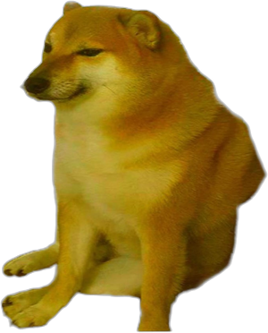 Cheems meme character PNG with transparent background