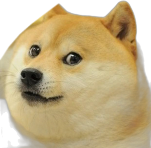Doge meme character PNG with transparent background