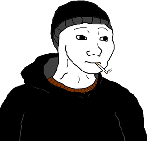 Doomer meme character PNG with transparent background