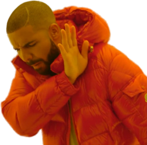 Drake (No) meme character PNG with transparent background