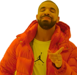 Drake (Yes) meme character PNG with transparent background