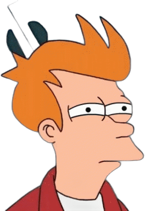 Futurama Fry meme character PNG with transparent background