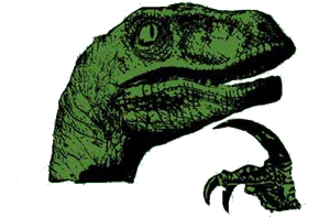 Philosoraptor meme character PNG with transparent background