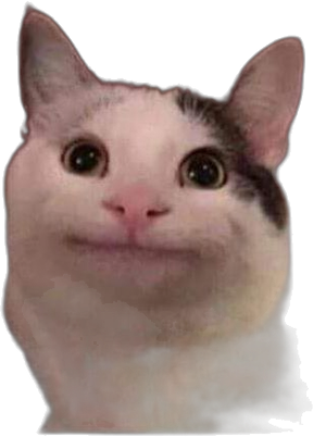 Polite Cat meme character PNG with transparent background