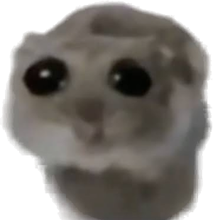 Sad Hamster meme character PNG with transparent background