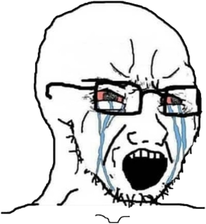 Soyjak meme character PNG with transparent background