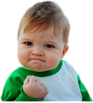 Success Kid meme character PNG with transparent background