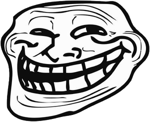 Trollface meme character PNG with transparent background