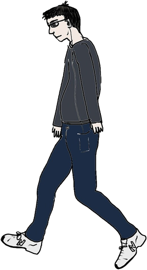 Virgin meme character PNG with transparent background