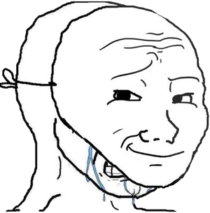 Wojak Mask meme character PNG with transparent background