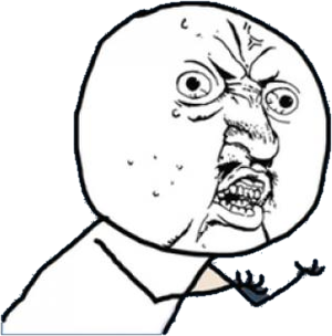 Y U NO Guy meme character PNG with transparent background