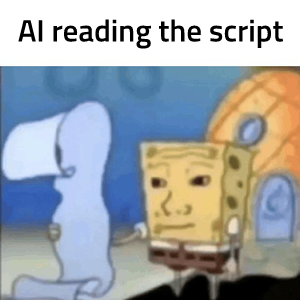 AI Reading the Script meme template