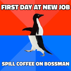 Socially Awesome Awkward Penguin meme template