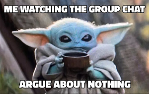 Baby Yoda Sipping Soup meme template