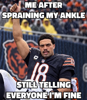 Caleb Williams Injury meme template