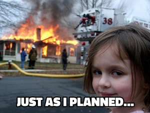 Disaster Girl meme template