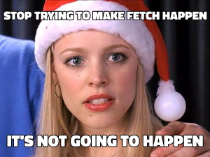 Stop Trying to Make Fetch Happen meme template