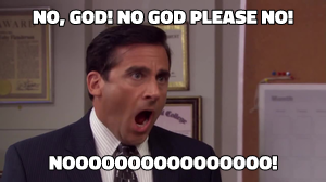 Michael Scott No God No meme template