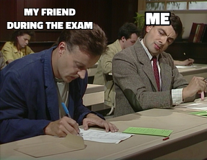Mr. Bean Copying meme template