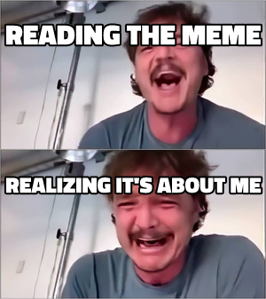 Pedro Pascal Laughing Then Crying meme template