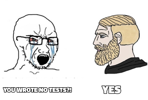 Soyboy vs. Yes Chad meme template
