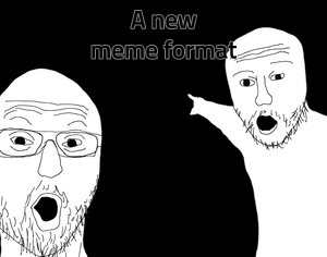 Two Soyjaks Pointing meme template
