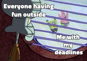 Squidward Looking Out the Window meme template