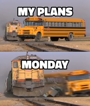 Train Hitting a School Bus meme template