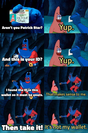 Patrick Star's Wallet meme template
